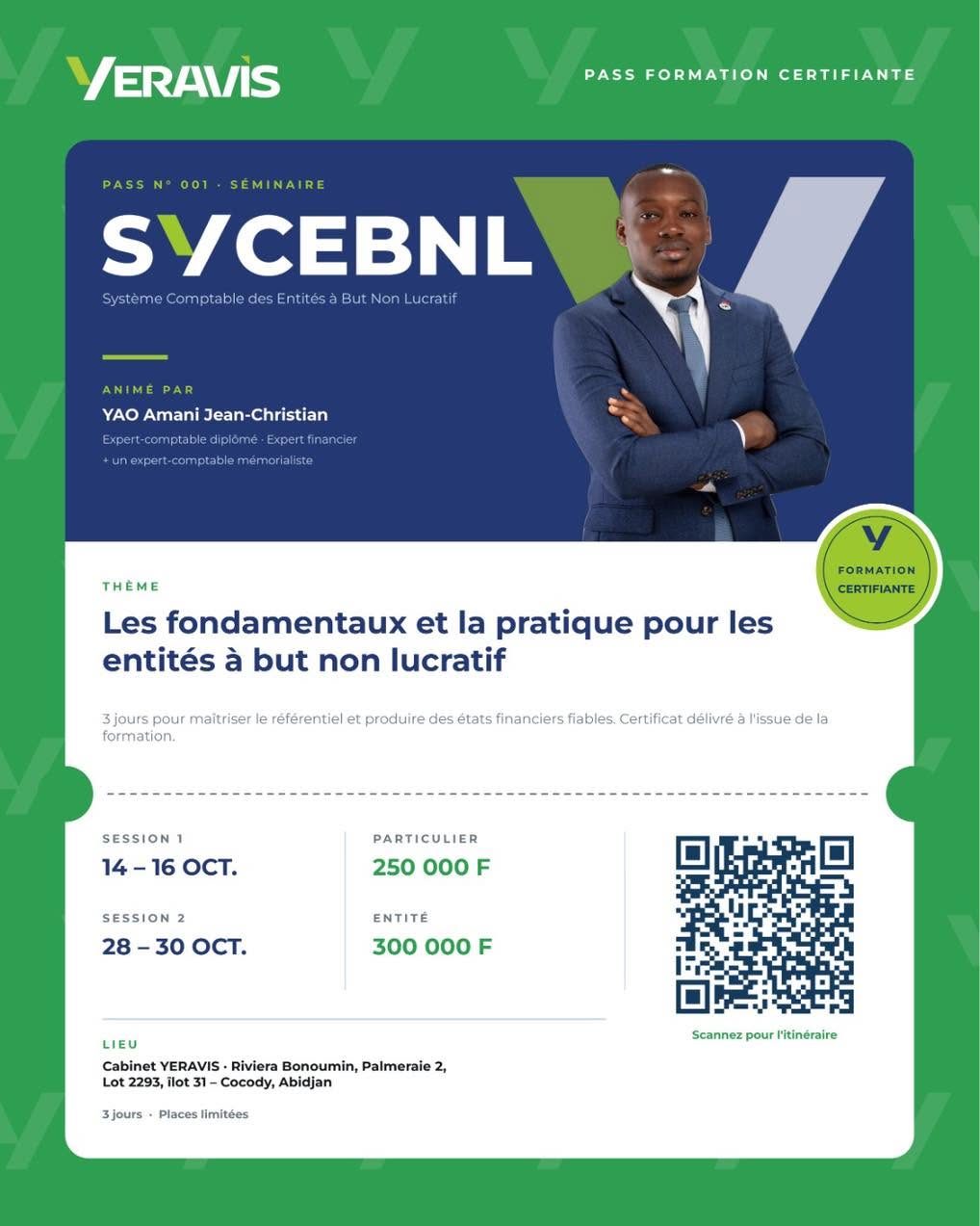 Affiche officielle de la formation certifiante SYCEBNL de YERAVIS